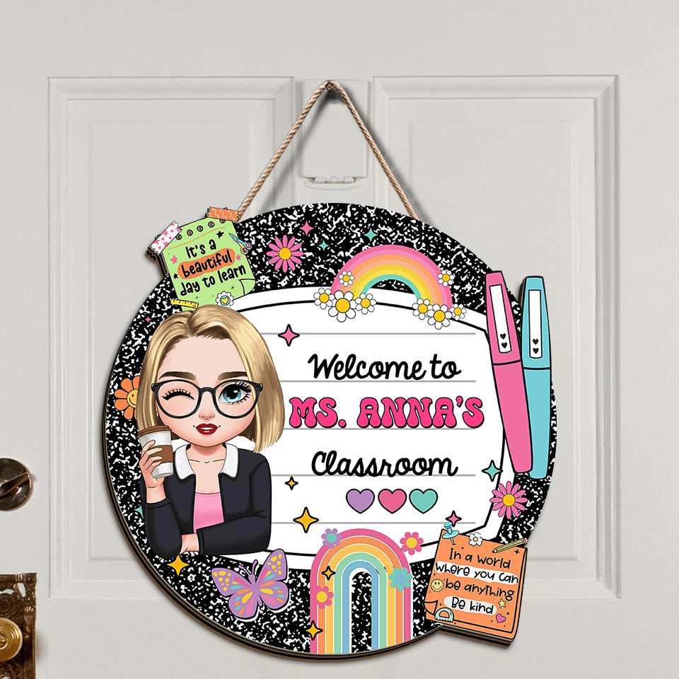 Personalized Classroom Door Sign - Back to School Gift & Decor