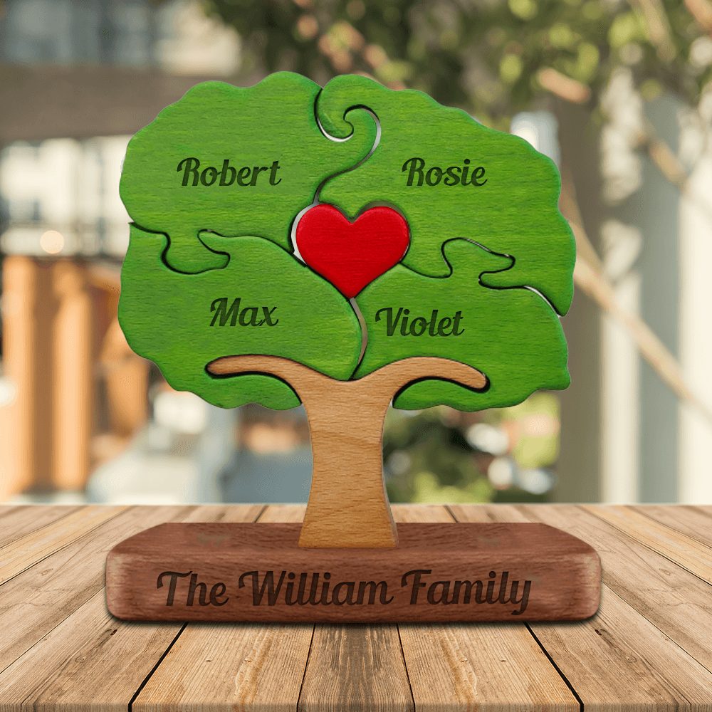 Personalized Life Tree Wooden Family - Wooden Tree Carvings