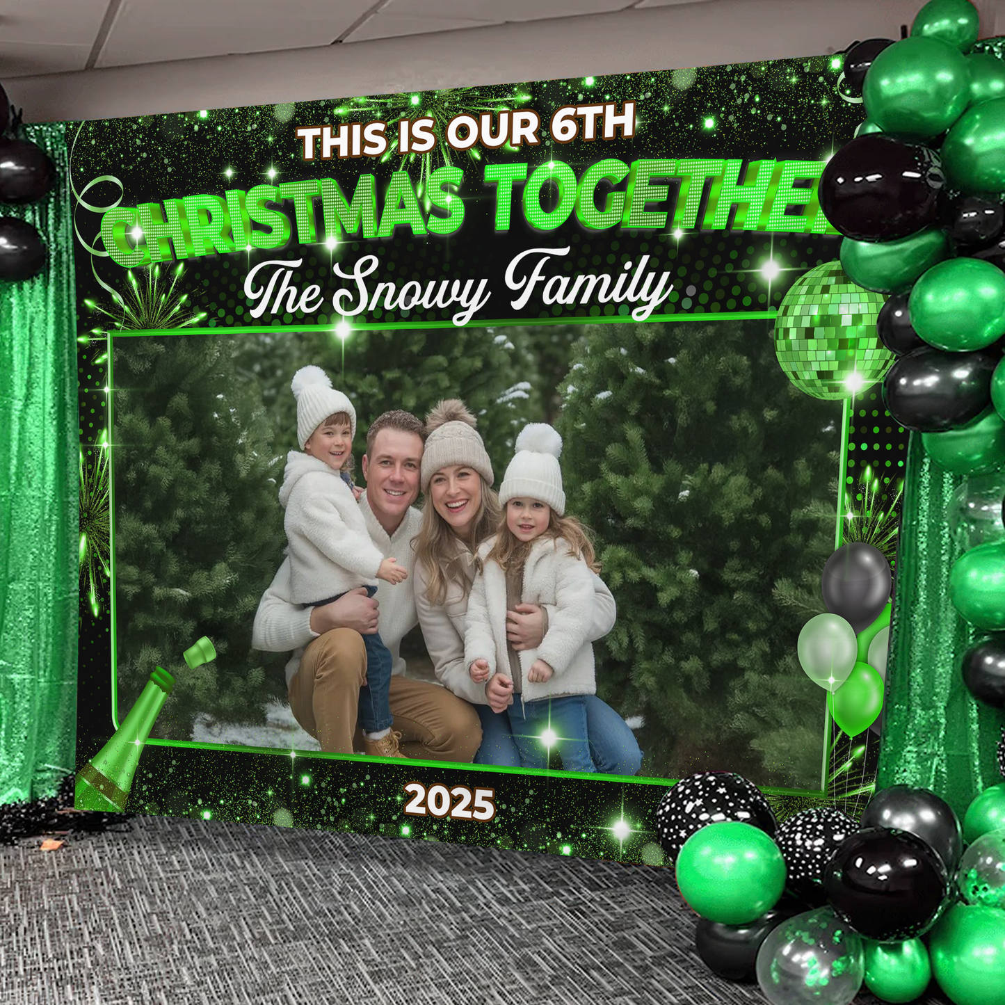 Christmas Party Backdrop - Personalized Custom Christmas Party Backdrop