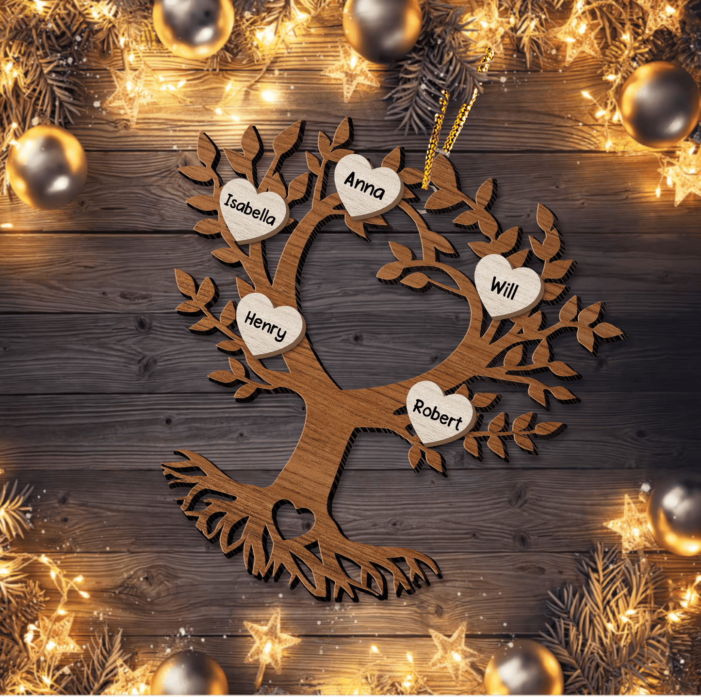 Tree Of Life Family Wood Ornament - Wood Ornament 2 Layered