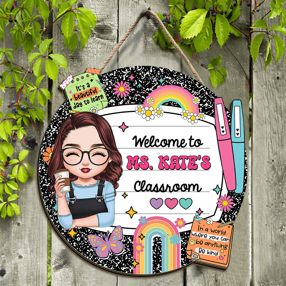 Personalized Classroom Door Sign - Back to School Gift & Decor