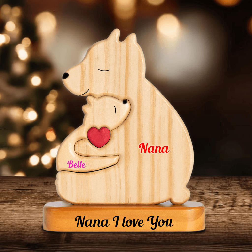 Colorful Name Personalized Parent Family Puzzle With Stand