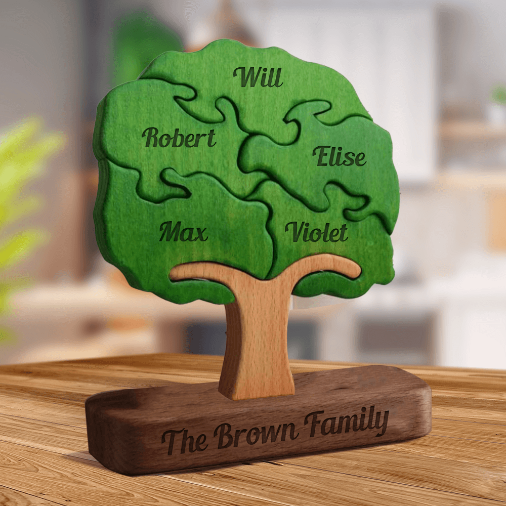 Personalized Life Tree Wooden Family - Wooden Tree Carvings