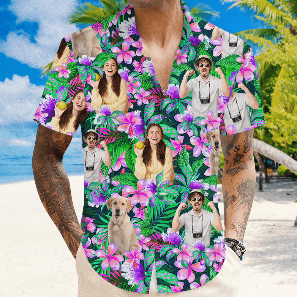 Personalized Jungle Hawaiian Shirt - Custom Photo and Name Shirt