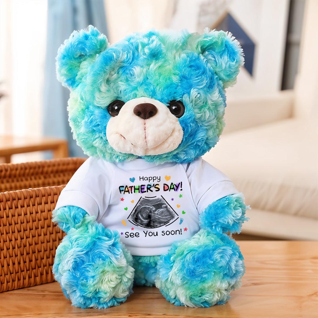 Happy Father's Day - See you soon - Teddy Bear With Personalized Photo T-Shirt