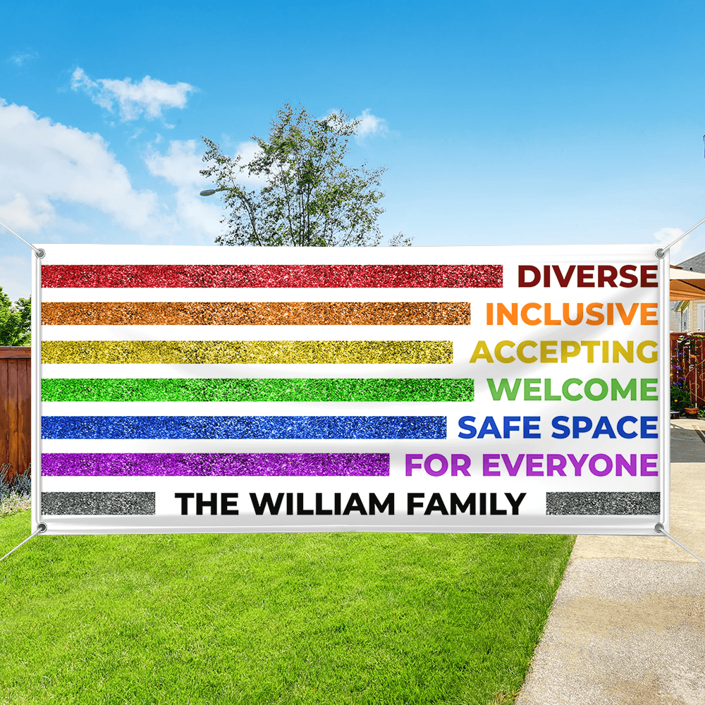 Safe Space For All LGBTQIA+ Pride Banner - Unique Grad Gift