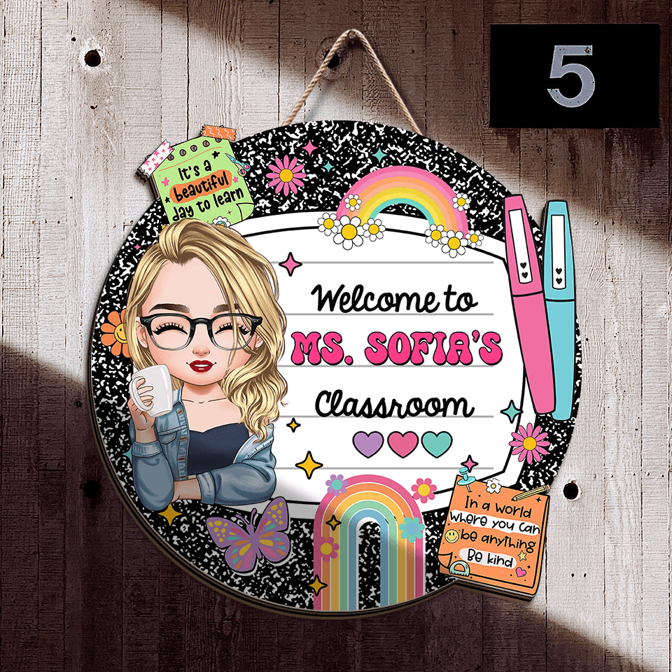 Personalized Classroom Door Sign - Back to School Gift & Decor
