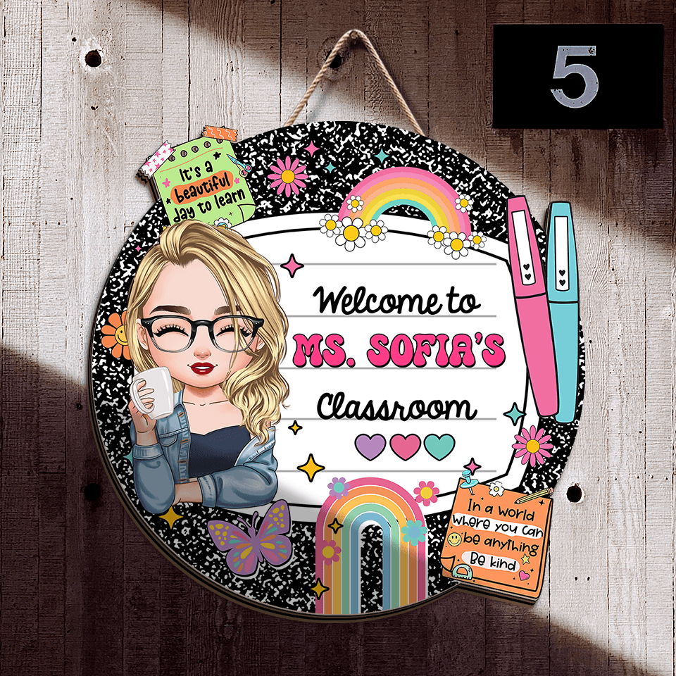 Personalized Classroom Door Sign - Back to School Gift & Decor