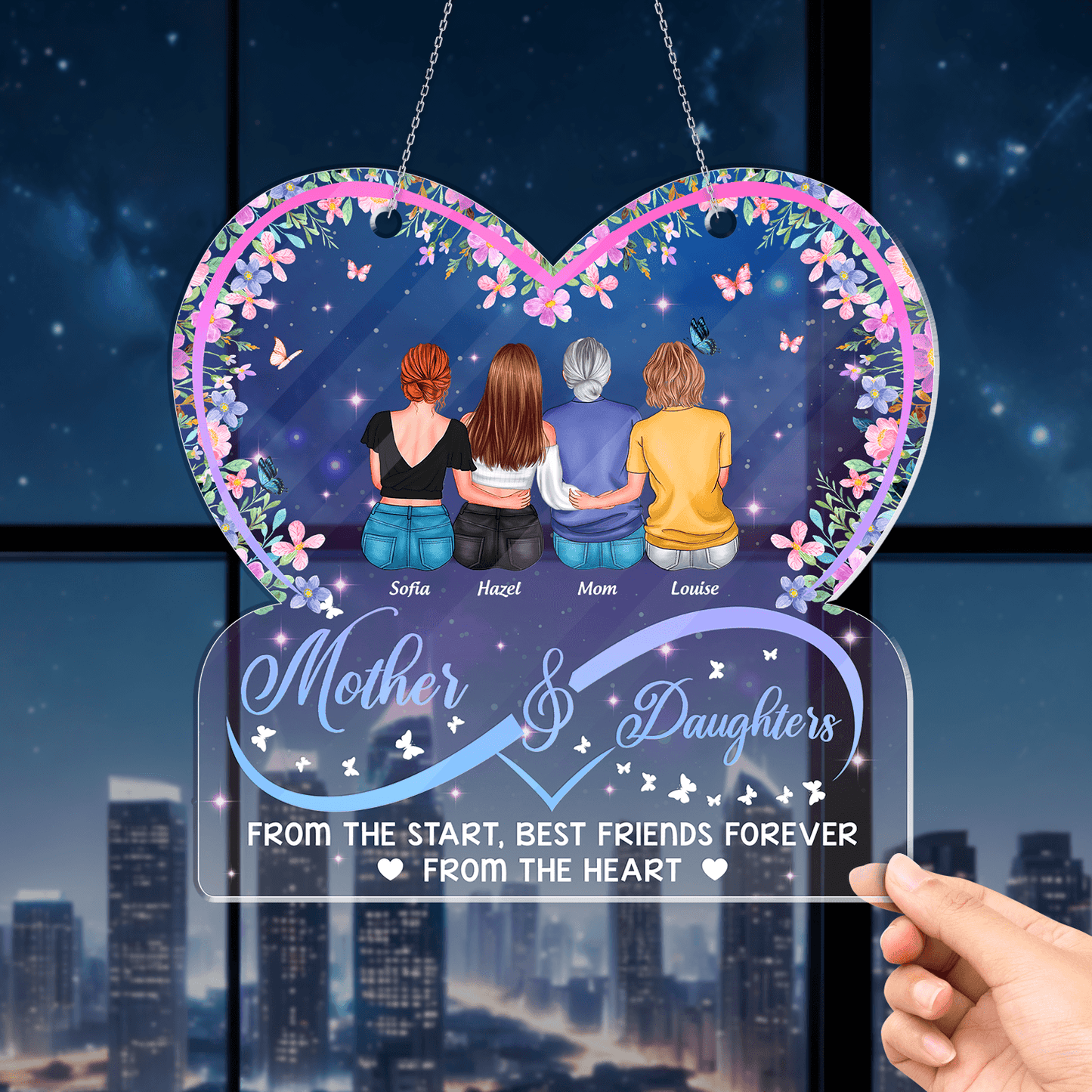 Mother Daughters Acrylic - Personalized Window Hanging Acrylic