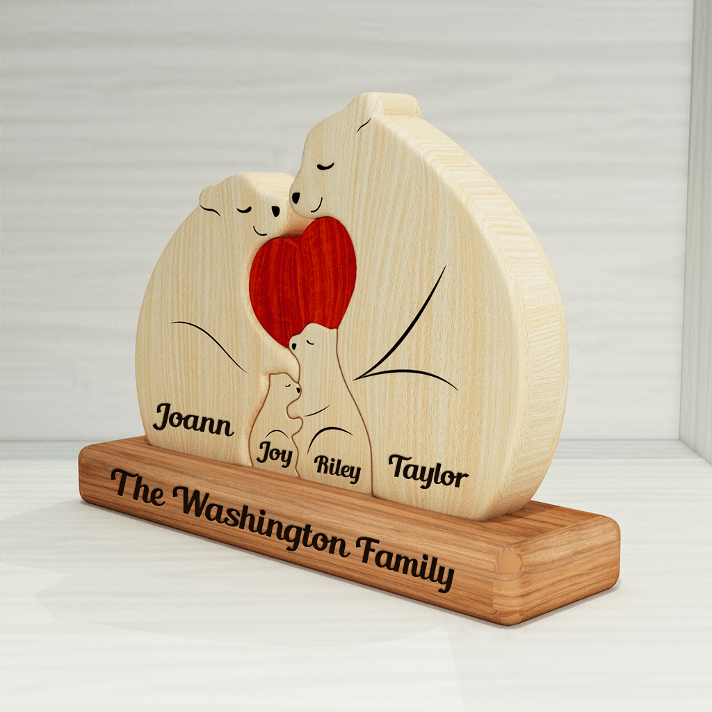 Chubby Bear Family Puzzle - Wooden Pet Carvings