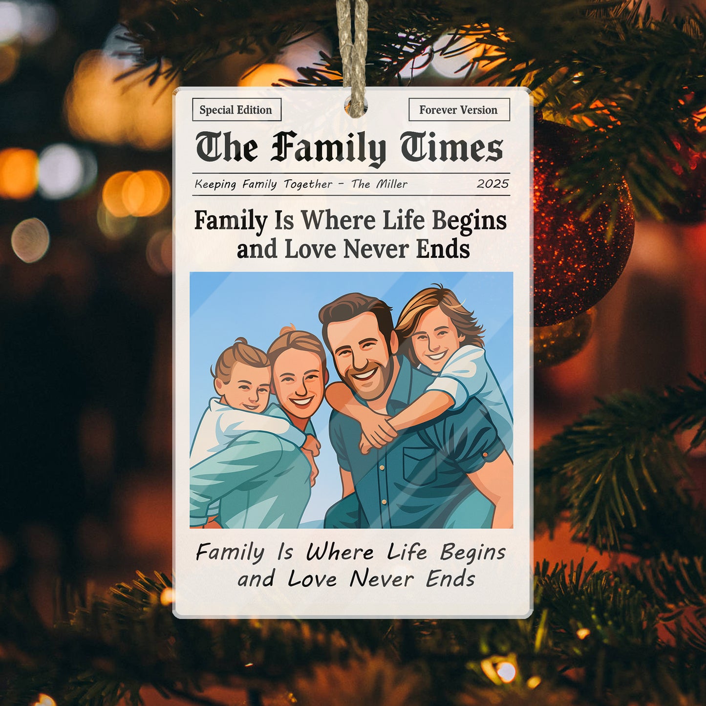 The Family Times - Personalized Custom Acrylic Ornament