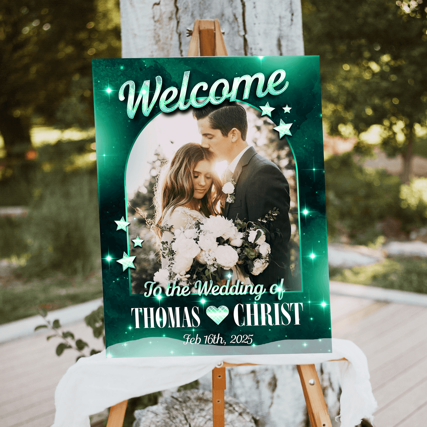 Glitter Wedding Welcome Sign - Welcome Wedding Sign