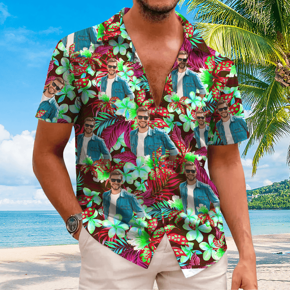 Personalized Jungle Hawaiian Shirt - Custom Photo and Name Shirt