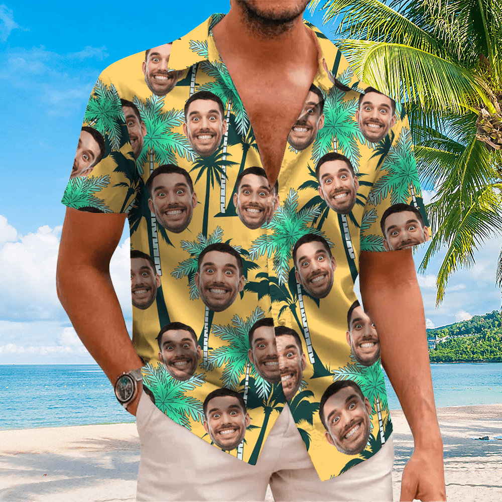 Custom Face Hawaiian Shirt - Father's Day Gift For Dad Tropical
