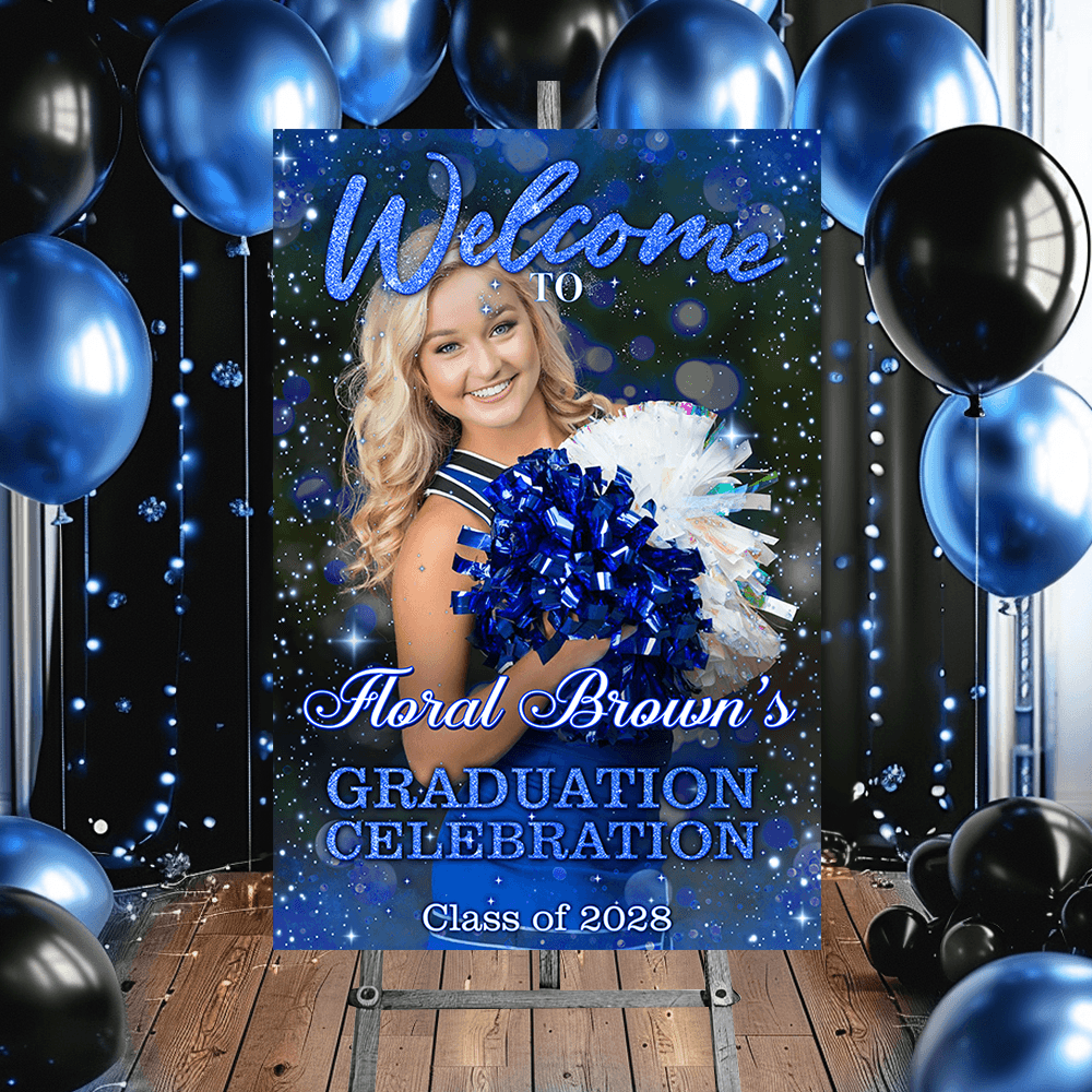 Custom Graduation Party Sign - Personalized Photo Grad Sign