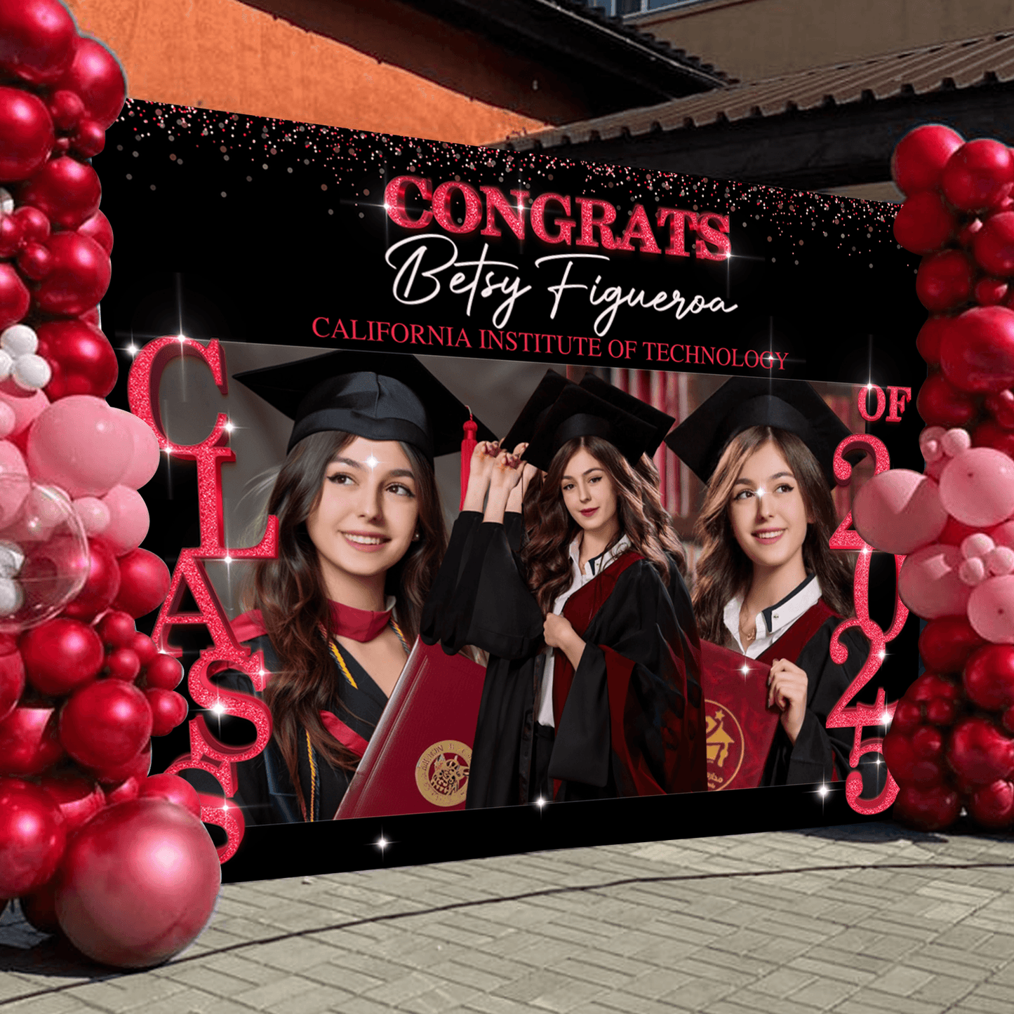 Class of 2025 Graduation Backdrop - Personalized Party Decor