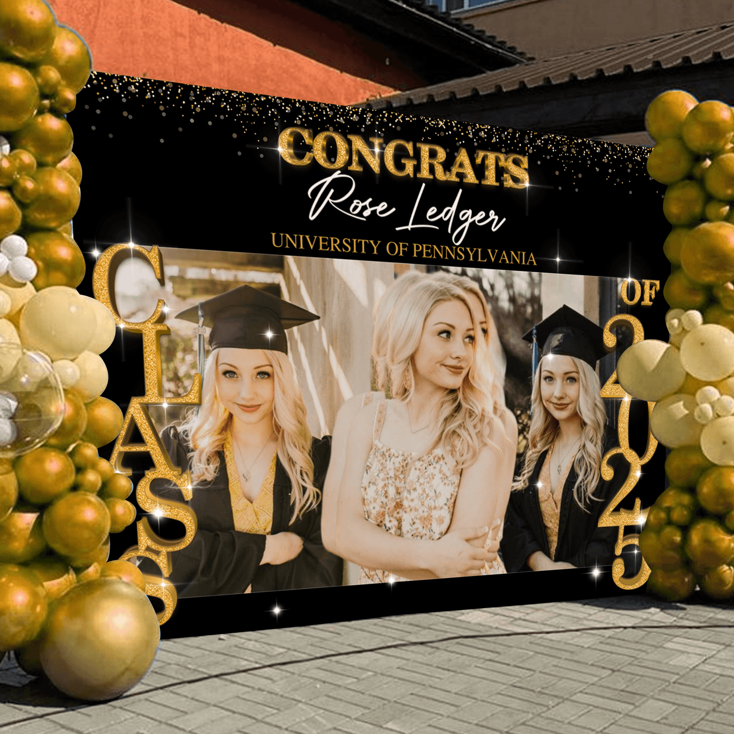Class of 2025 Graduation Backdrop - Personalized Party Decor