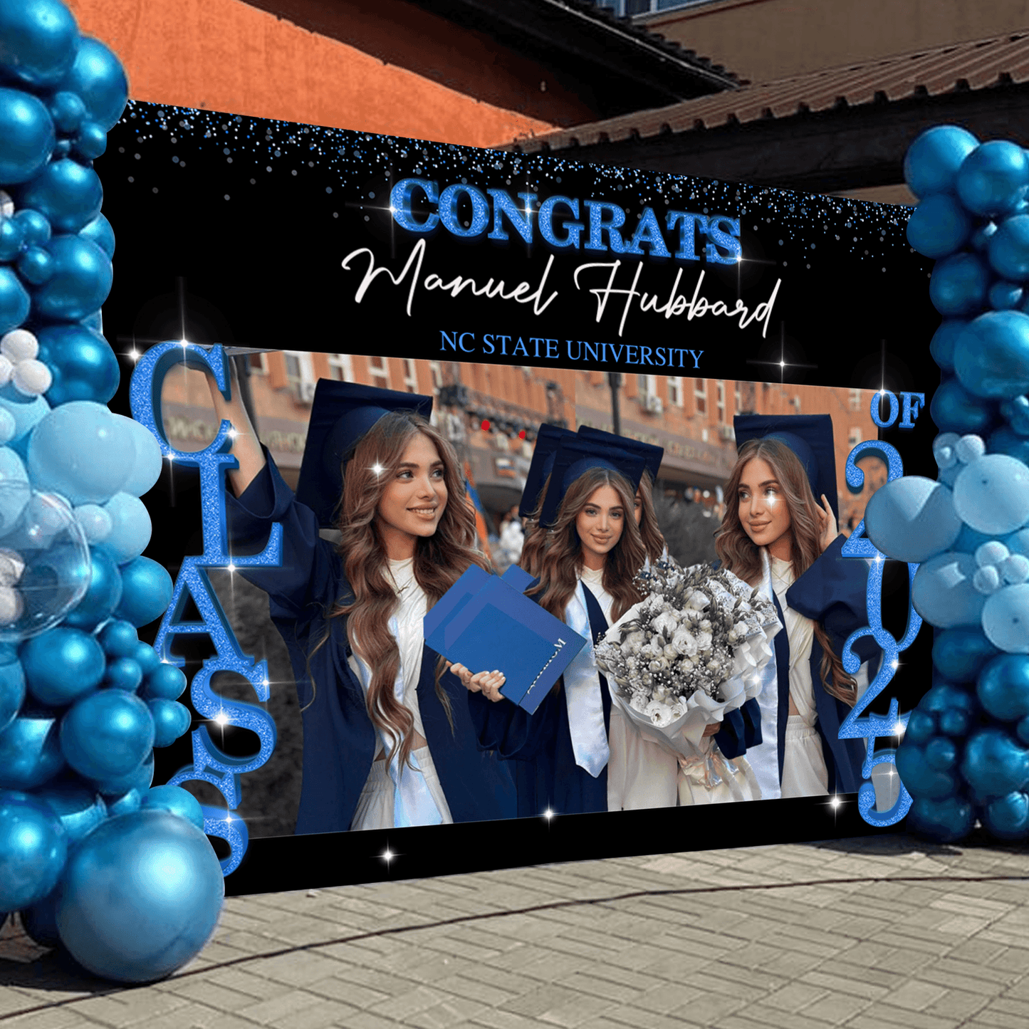 Class of 2025 Graduation Backdrop - Personalized Party Decor