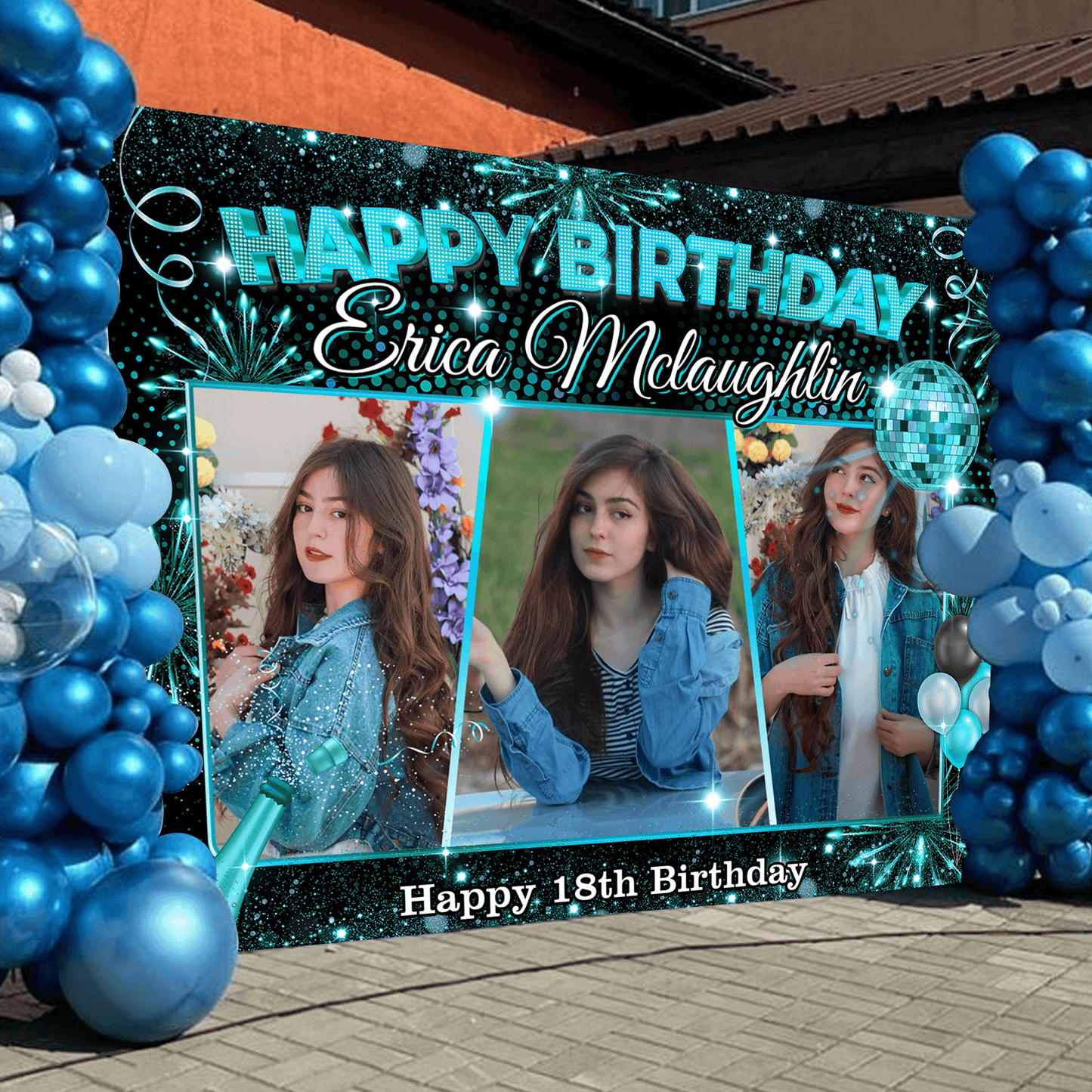 Custom Photo Birthday Backdrop - Personalized Party Backdrop