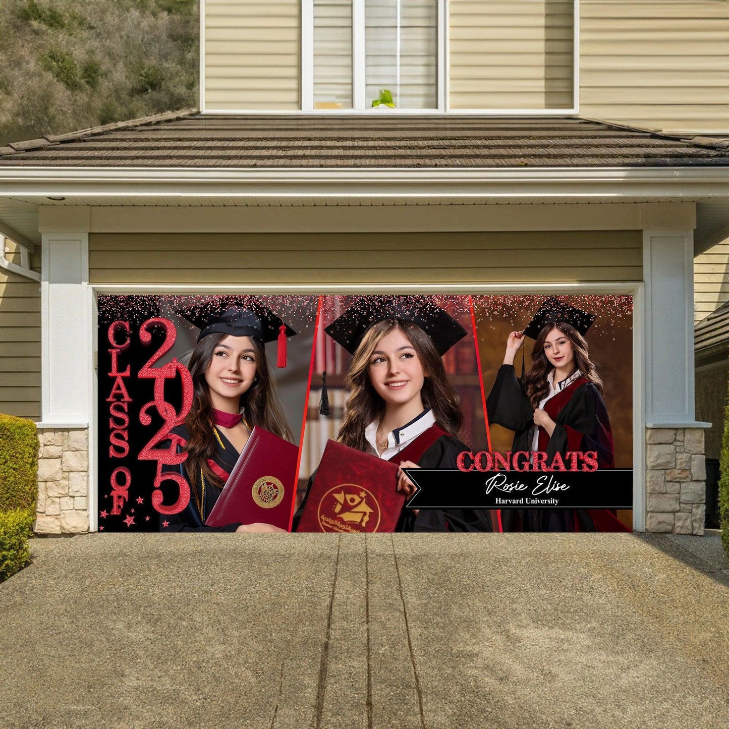 Graduation Garage Door Banner Ver 2 - Glitter Class Of 2025