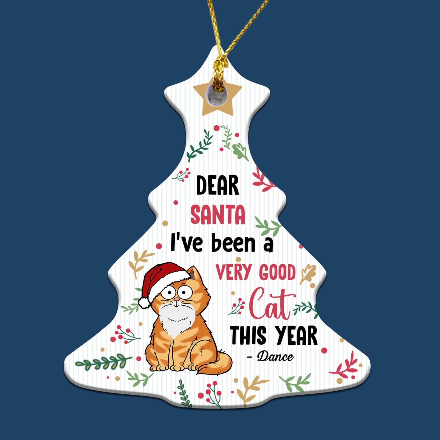 Very Good Cat This Year - Personalized Wooden Ornament