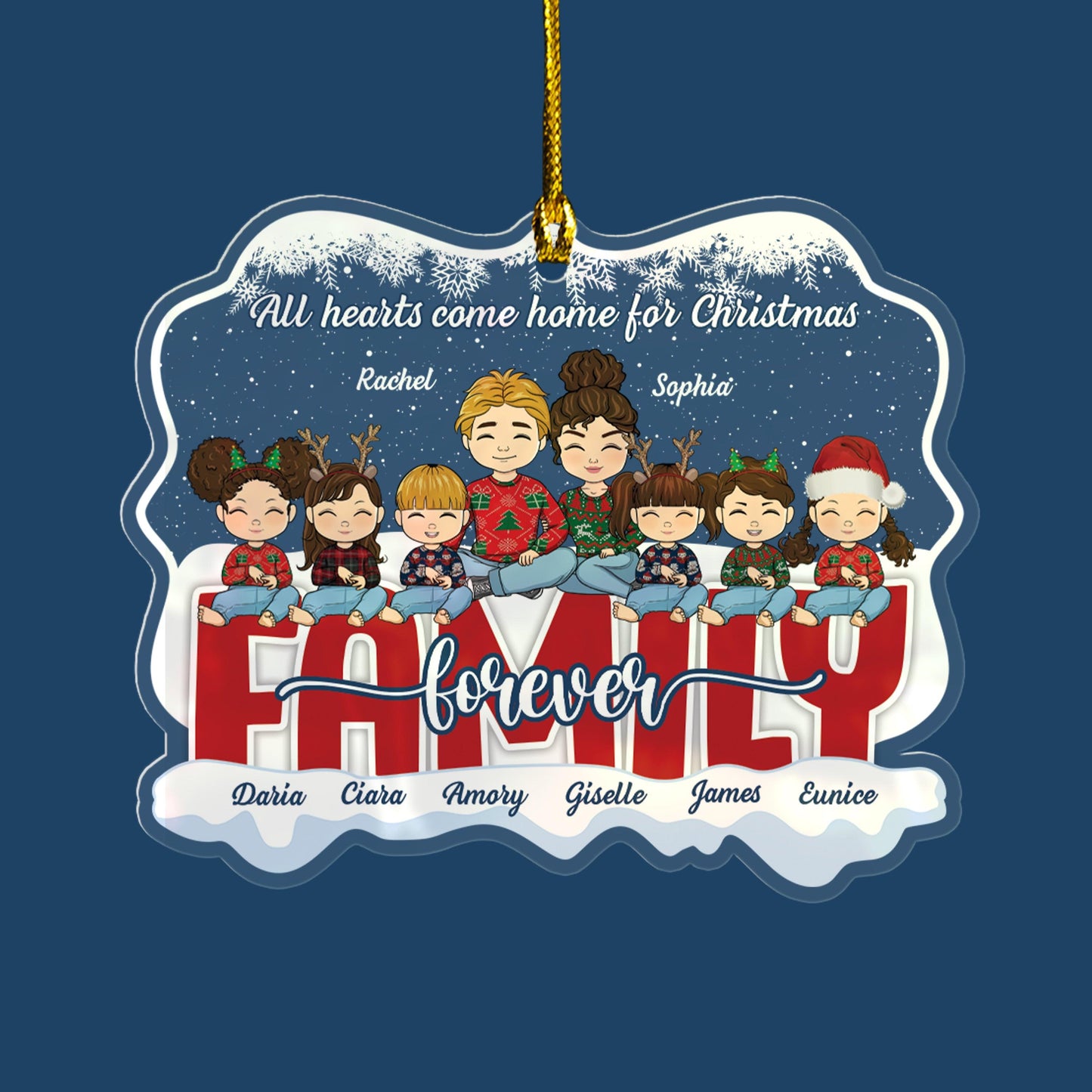 All Hearts Home For Christmas - Personalized Custom Acrylic Ornament