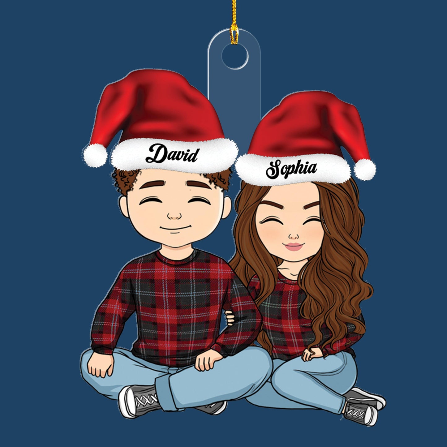 Couple Christmas Ornament - Personalized Custom Shape Acrylic Gift