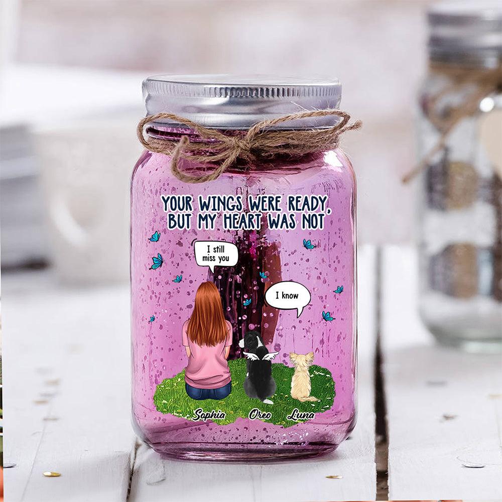 I Miss You Pet Loss Memorial Jar Light - Personalized Mason Jar Light