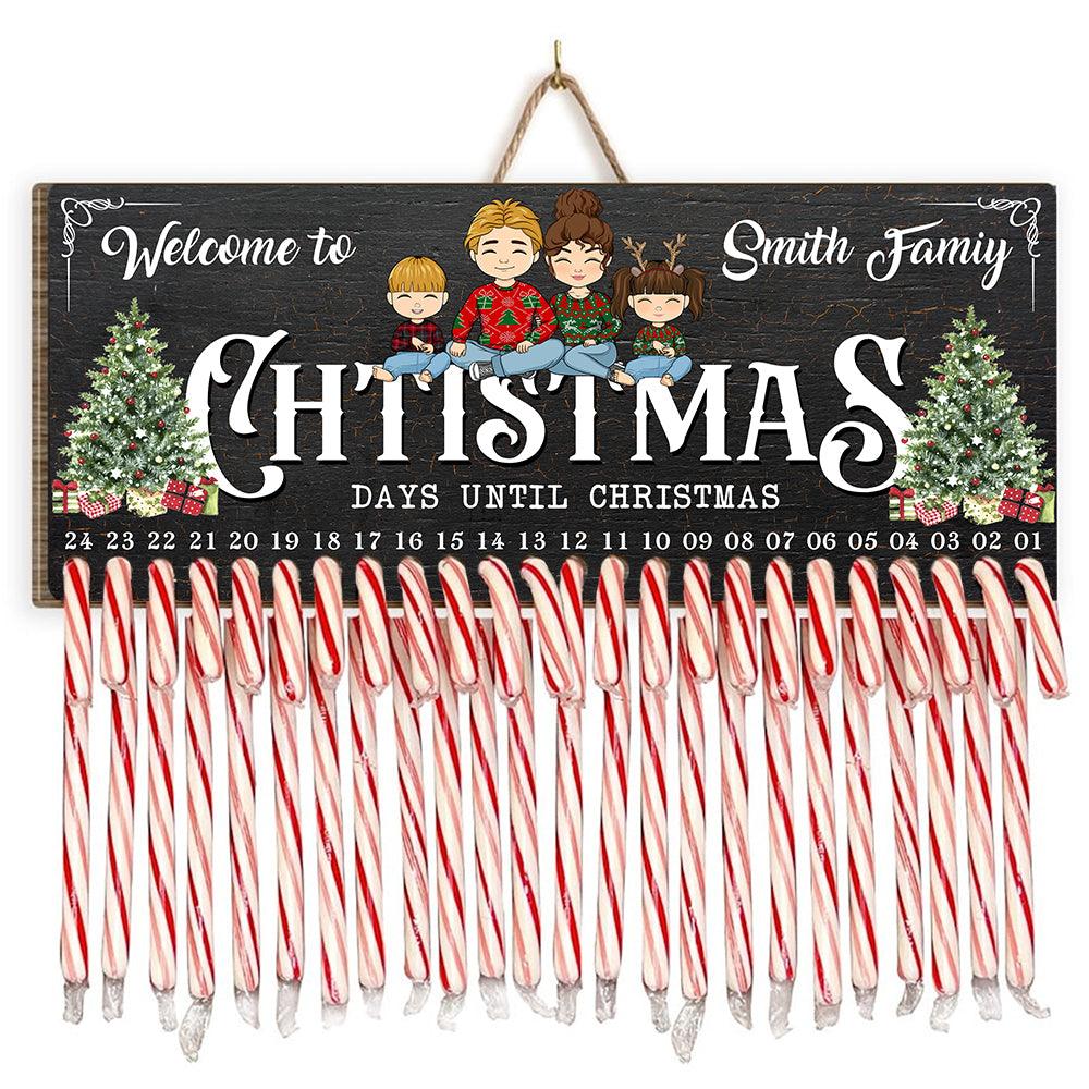 Welcome Christmas Family - Personalized Countdown Sign