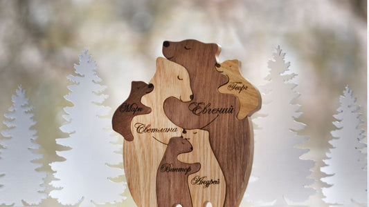 Personalized wooden bears family puzzle: A timeless symbol of connection