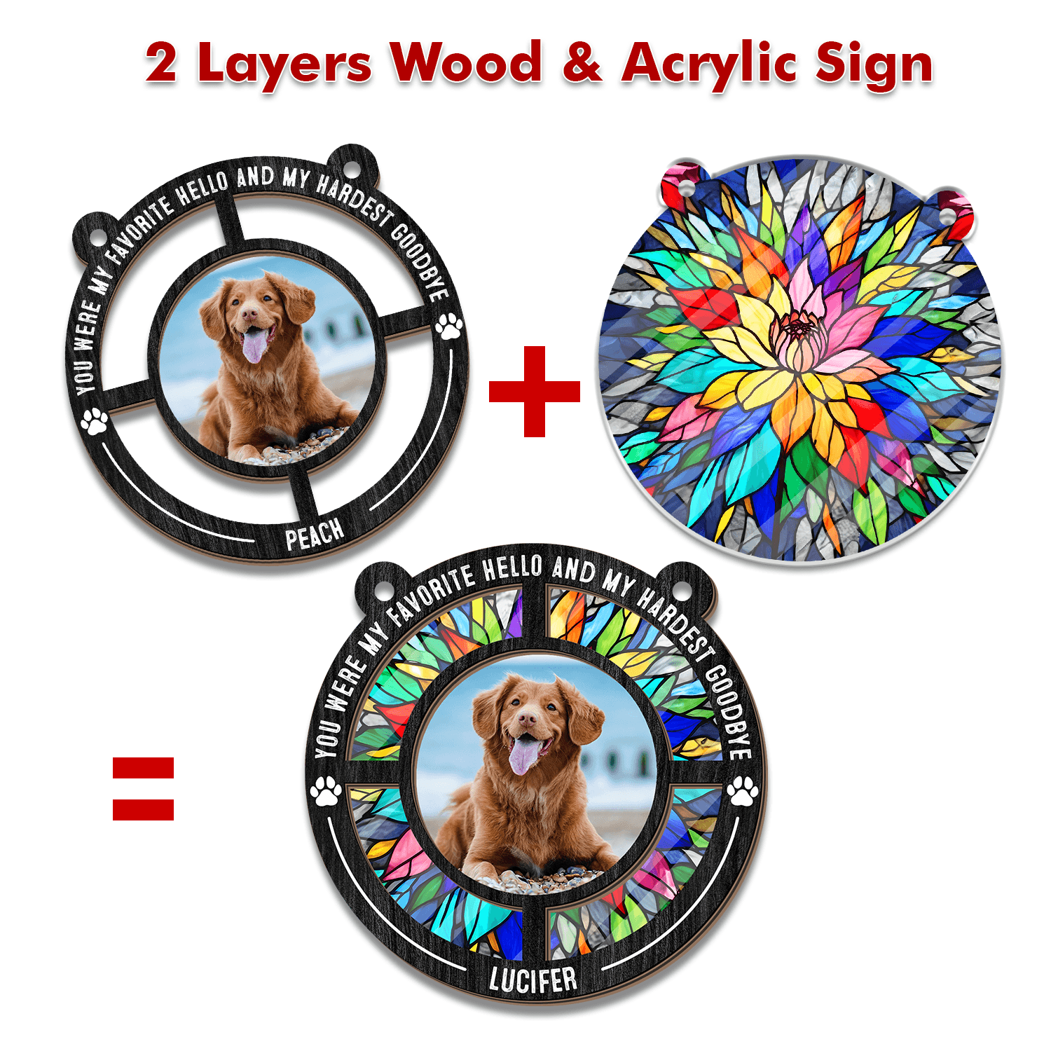 My Favorite Hello & Hardest Goodbye - Personalized Memorial Suncatcher