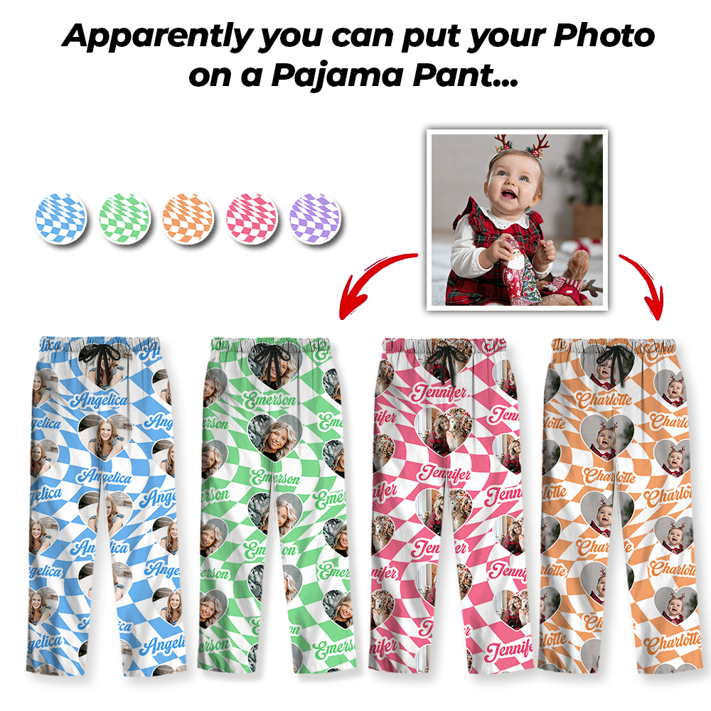 Custom Vans Checkered Christmas Pajama Set - Couple Gift
