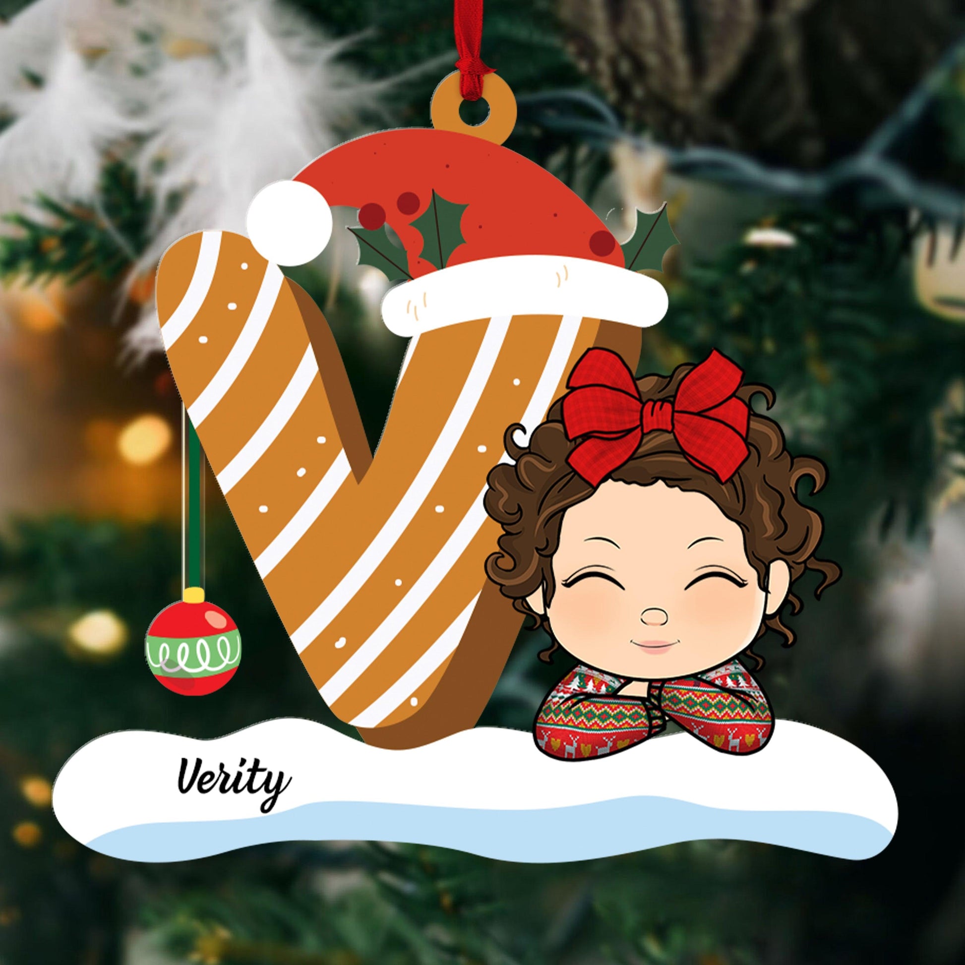Kids Letter Christmas Ornament - Personalized Custom Acrylic Ornament