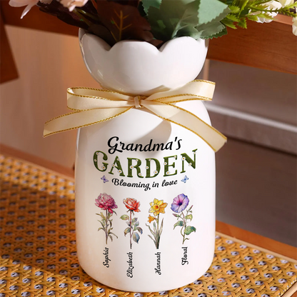Grandma Garden - Flower Pot Personalized Custom Home Decor Flower Vase