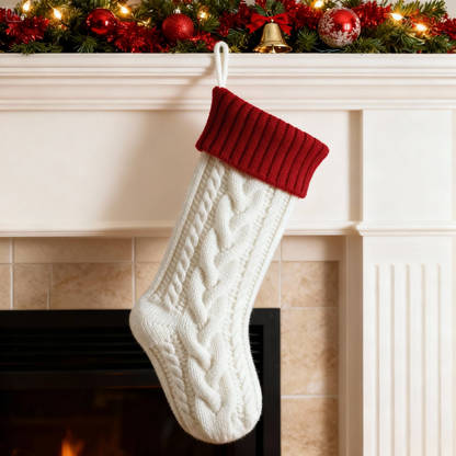 Family Name Christmas Ornament - Wooden Ornament With Christmas Stocking