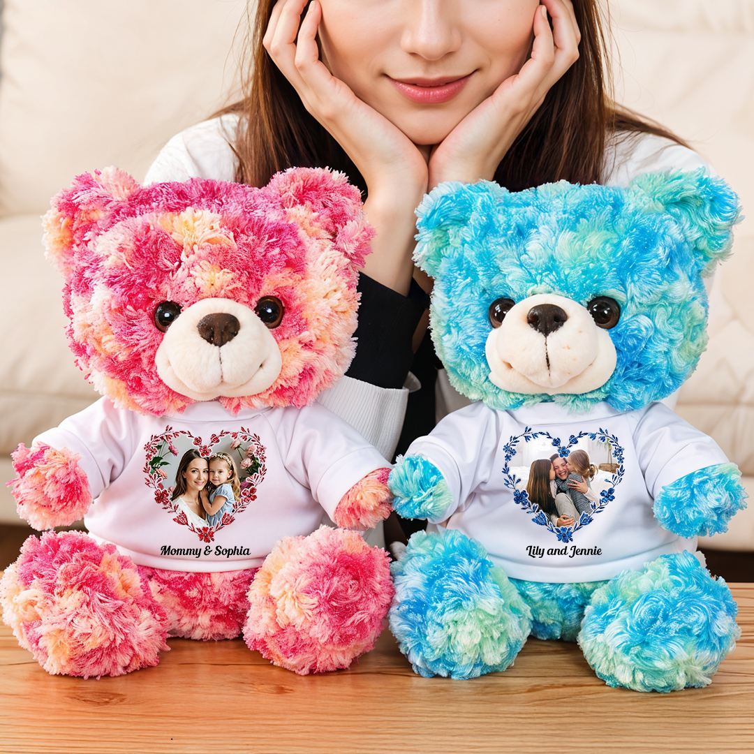 Happy Mother's Day We Love You - Teddy Bear With Personalized Photo Shirt