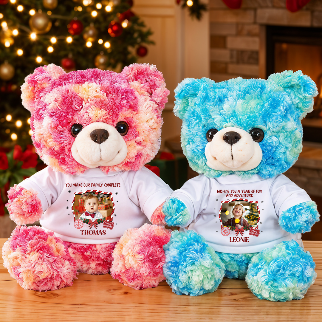 Christmas Family Together - Teddy Bear With Personalized Photo Shirt