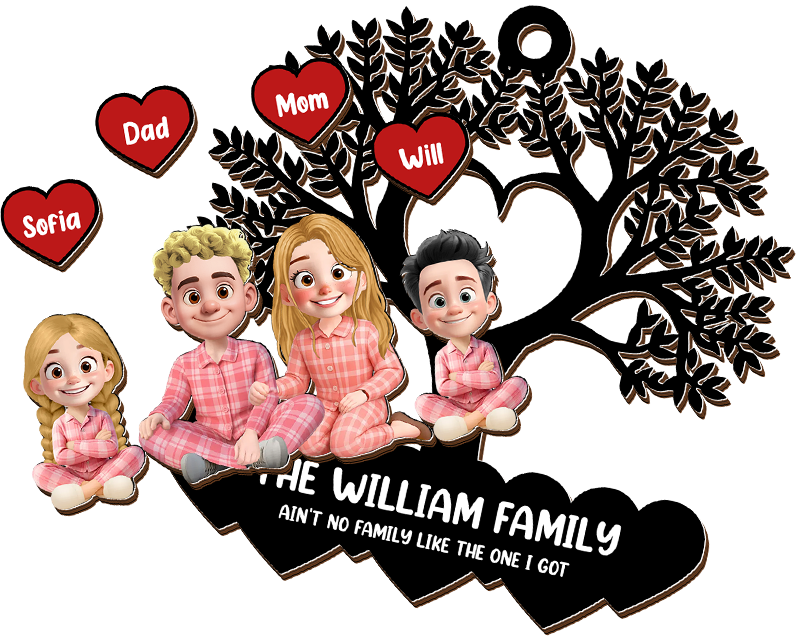 Ain't no Family Like The One I Got Christmas Wood Ornament - Wood Ornament 2 Layered