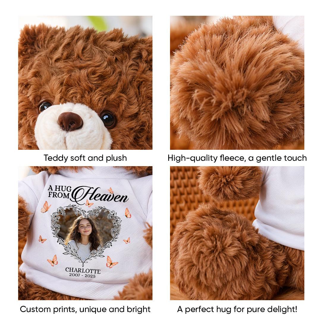 Hug This Memorial Bear - Teddy Bear With Personalized Photo Shirt