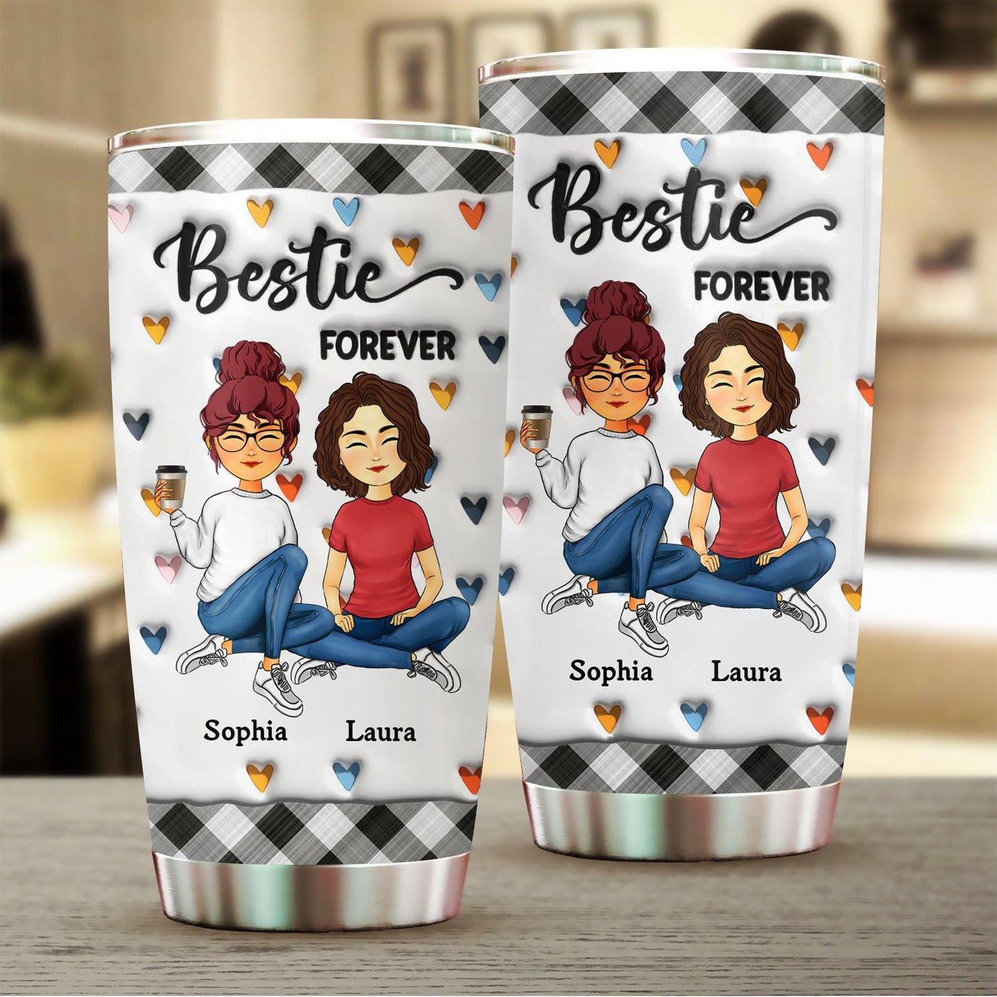 Sister Forever Personalized Tumbler - Custom 3D Inflated Gift
