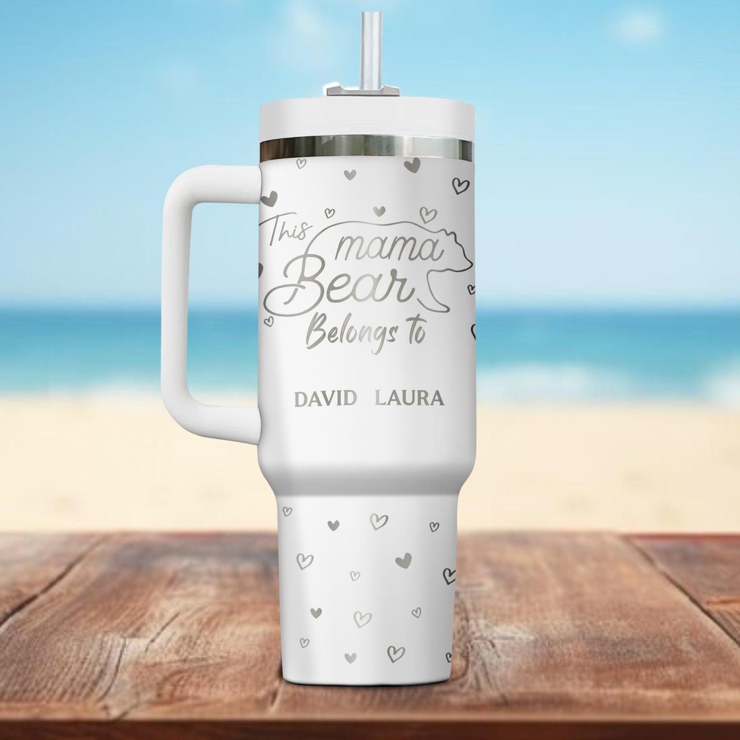 Mama Bear Dog Pattern - Personalized Custom Tumbler For Him/Her