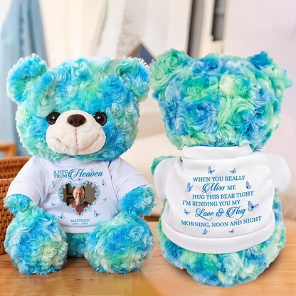 Hug This Memorial Bear - Teddy Bear With Personalized Photo Shirt