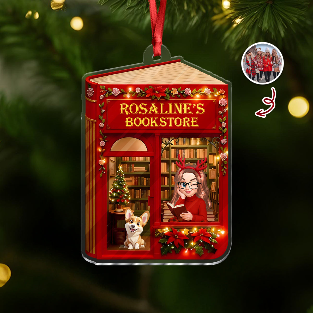 Magic Bookstore - Personalized Custom Acrylic Ornament