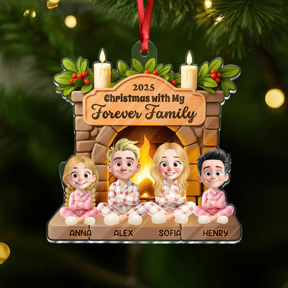 Our Family 2025 Forever - Personalized Custom Acrylic Ornament