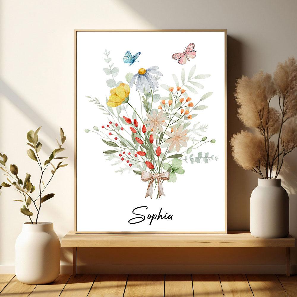 Flower Alphabet Canvas - Personalized Custom Canvas