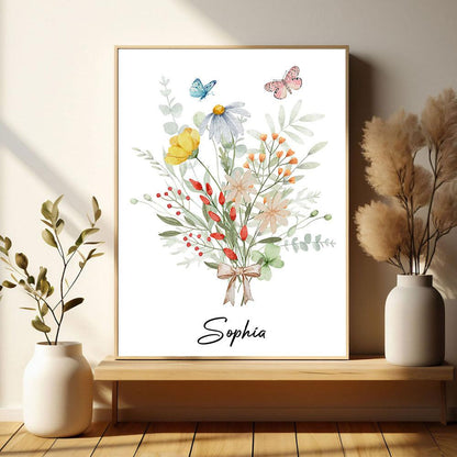 Flower Alphabet Canvas - Personalized Custom Canvas