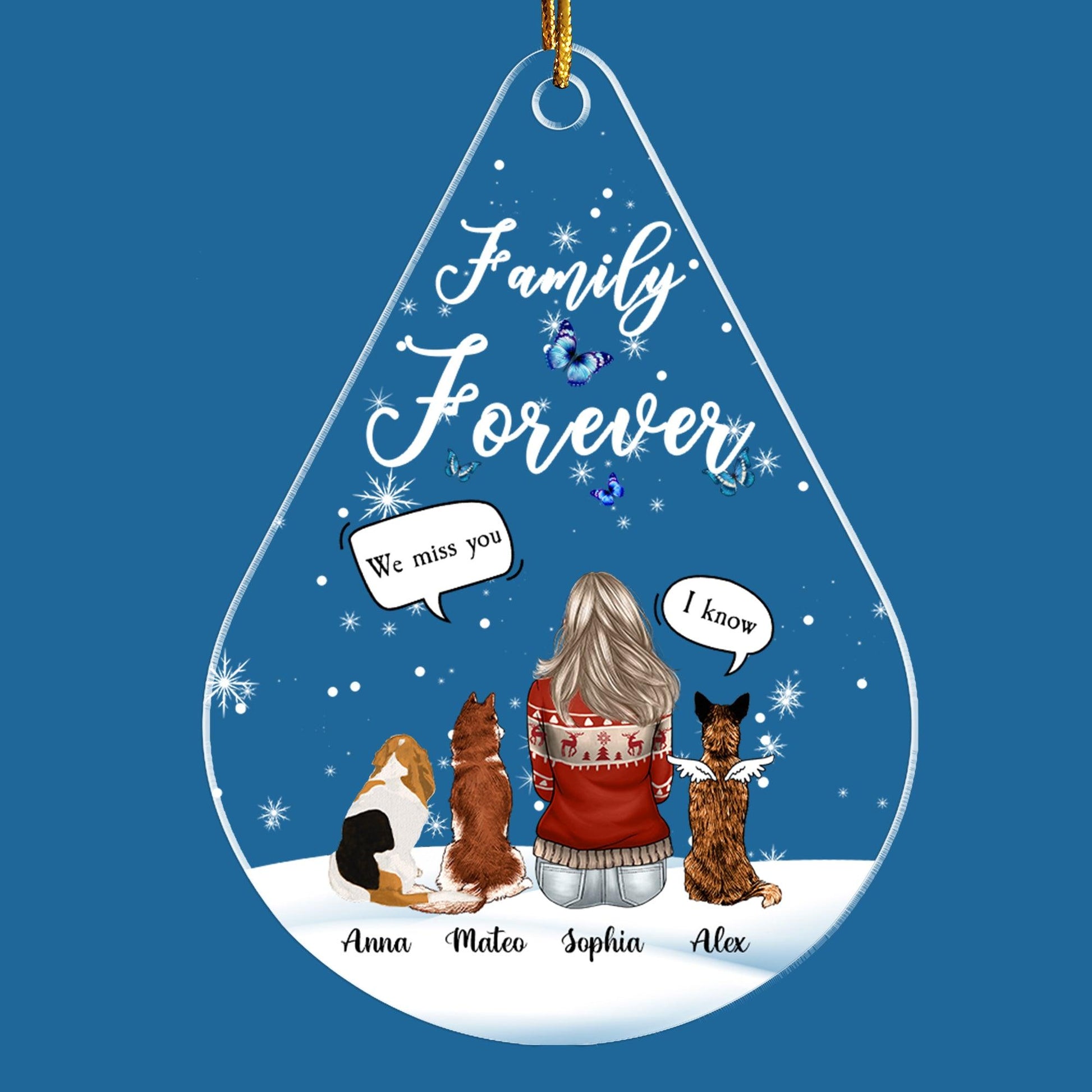 Family Forever Memorial Ornament - Personalized Custom Acrylic Ornament