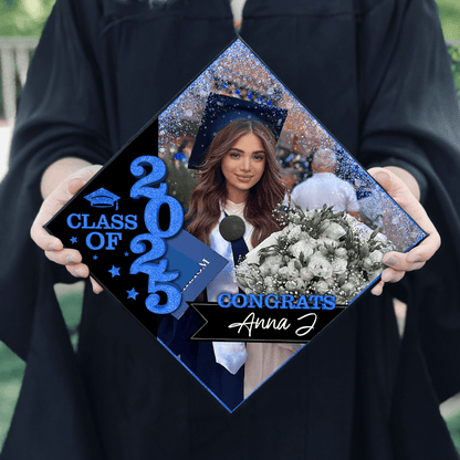 Gliiter Cap Topper Class of 2025 - Decorations For Grad Cap