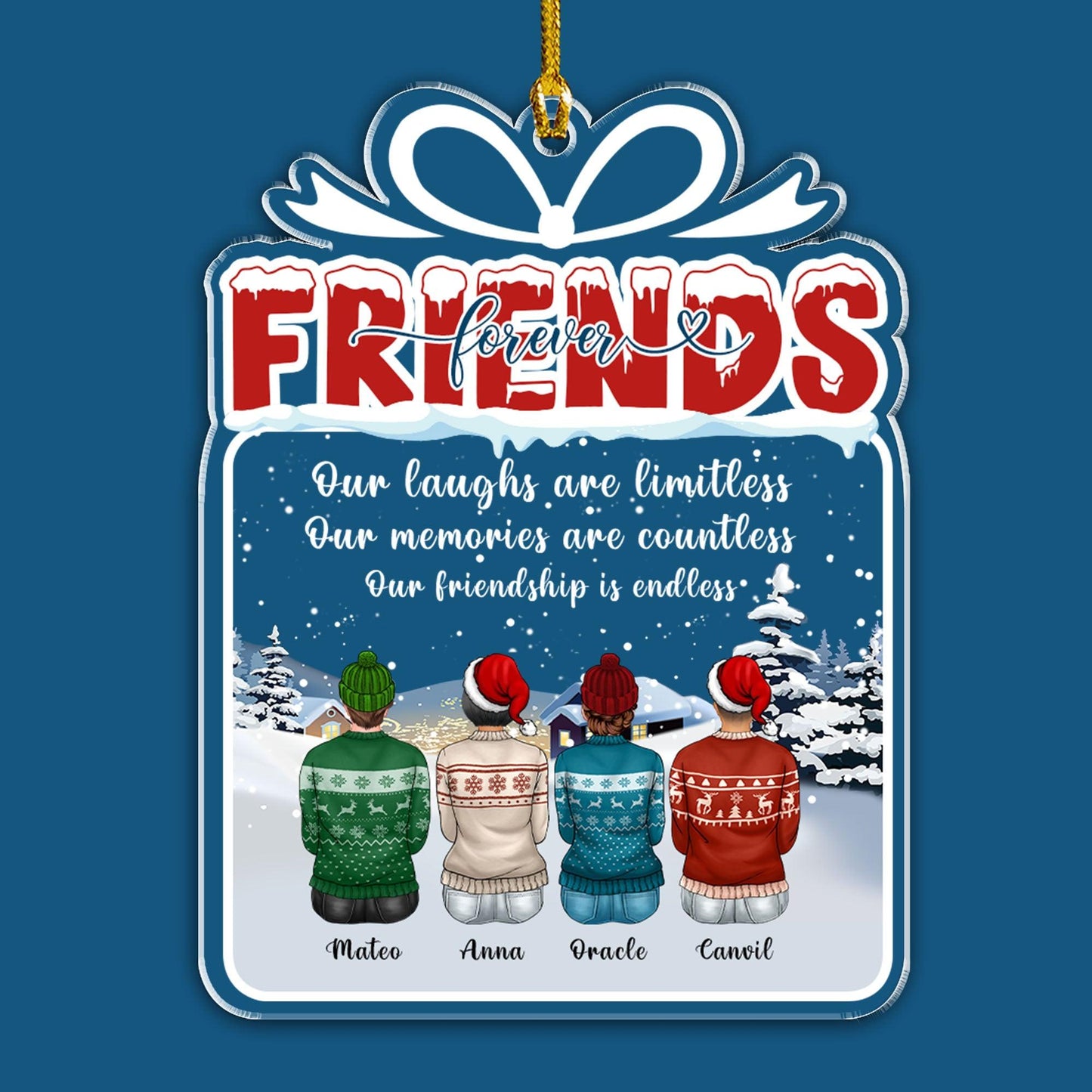 Our Friendship Is Endless - Personalized Custom Shape Acrylic Ornament