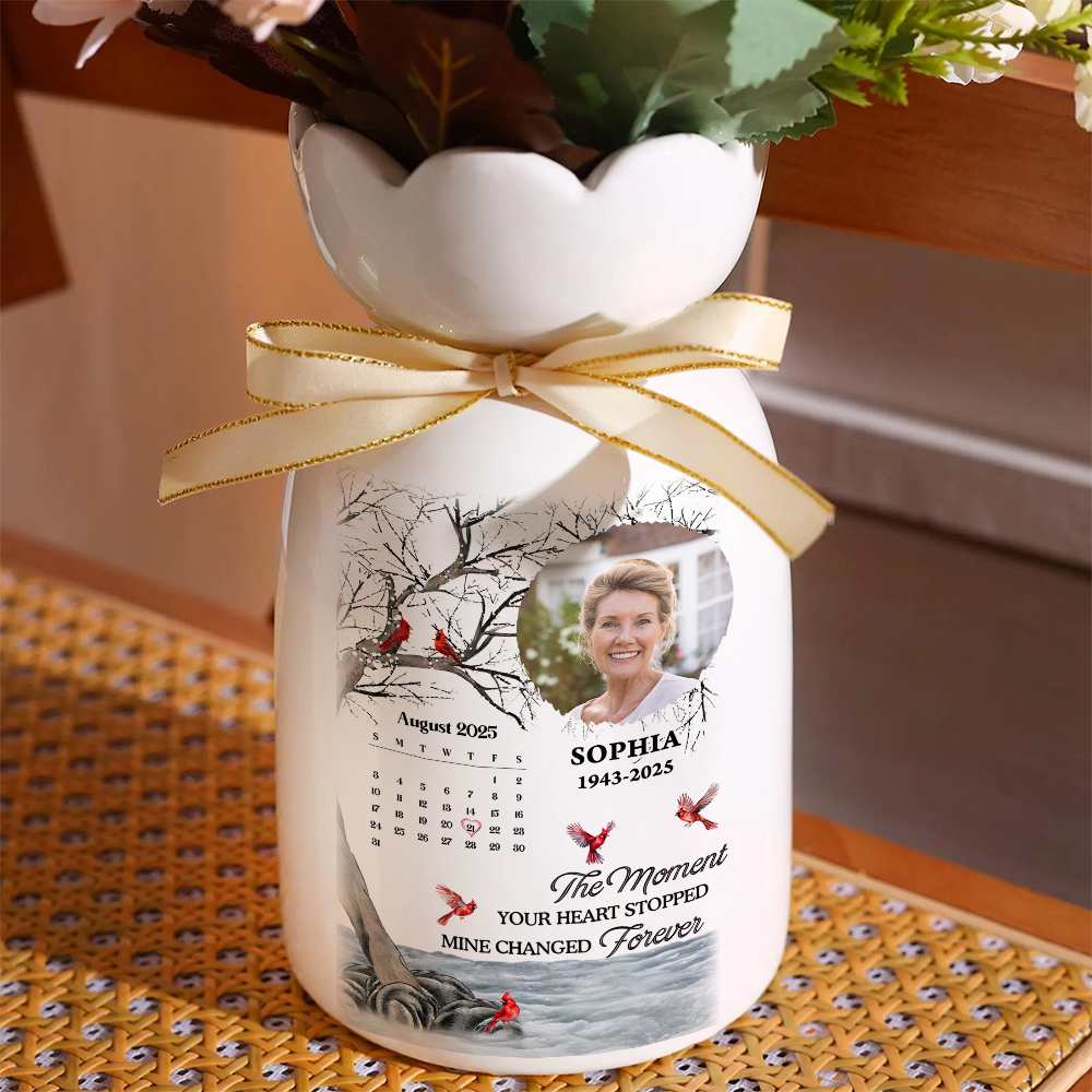 My Heart Changed Forever Flower Pot - Personalized Custom Home Decor Flower Vase